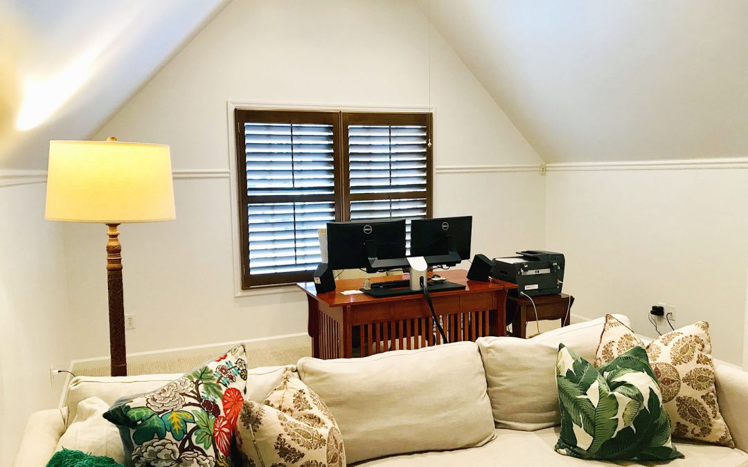 Wood-Stained Plantation Shutters
